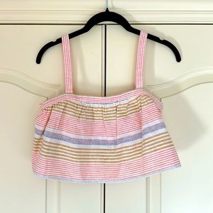 Flowy crop top with elastic detail on back trim